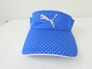 PUMA プーマ レディース サイズM 55-57cm 青 ブルー■サンバイザー 帽子 刺繍ロゴ ゴルフ キャップ ウェア/M3 520-9