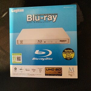 Blu-rayディスクドライブ USB3.0 スリム 書き込みソフト付 UHDBD対応 ホワイト LBD-PWA6U3LWH