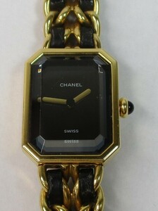 T-119　CHANEL　シャネル　プルミエール　H0001 M　クオーツ　ブラック　レディース