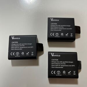 アクションカメラ バッテリー, Vemico 3×1050mAh