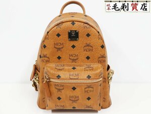 エムシーエム MCM ミニ Stark サイドスタッズ バックパック レザー ブラウン ヴィセトス レディース バッグ