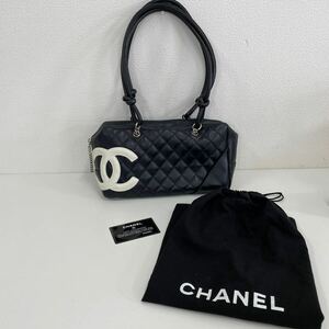 G◎ CHANEL シャネル カンボンライン ボーリングバッグ ショルダーバッグ ココマーク ハンドバッグ ギャランティカード付き キズ汚れ有