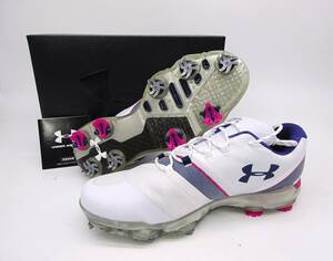 京都10★ 【 アンダーアーマー/UNDERARMOUR 】UA Spieth 3 LE 27cm US 9 箱付 ホワイト ゴルフシューズ 靴 取扱説明書