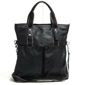 COACH コーチ トートバッグ F70558 Heritage Web Leather Foldover Tote ヘリテージ ウェブ レザー フォルド オーバー トート カーフ 2WAY