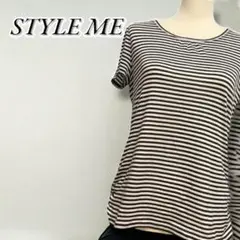 STYLE ME 半袖Ｔシャツ シャツ レディース ク－ルネック 白黒ボ－ダ－