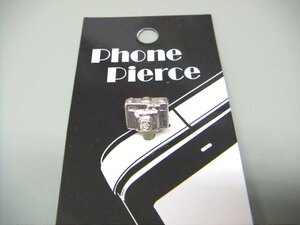 【送料込】ゴージャスに飾るイヤホンジャックアクセサリー「Phone Pieerce（フォンピアス）カメラ（シルバー）」