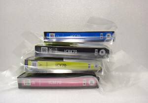 新品、未開封　 送料無料 4色セット　EPSON 純正　インクカートリッジ ICM70　ICY70　ICBK70　ICC70　（ic6cl70用インク）