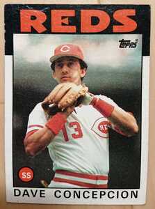 ★DAVE CONCEPCION TOPPS 1986 #195 MLB メジャーリーグ 大リーグ デイブ コンセプシオン CINCINNATI REDS シンシナティ レッズ ベネズエラ