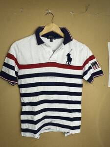 ラルフローレン ポロシャツ POLO RALPH LAUREN ボーダー 半袖ポロシャツ ボーダー柄 半袖 ポロ M 10-12