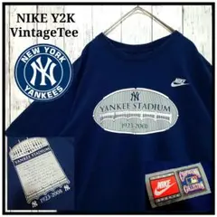 ナイキ★Y2K ヤンキース Tシャツ XL ヴィンテージ チームタグ ネイビー