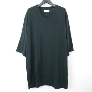 19SS marka マーカ V-NECK Tee S/S コットン 半袖 無地 Vネック ニット カットソー Tシャツ BLACK 2