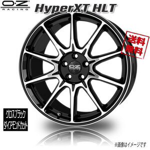 OZレーシング HyperXT HLT グロスブラックダイアモンドカット 22インチ 5H112 9.5J+24 4本 業販4本購入で送料無料