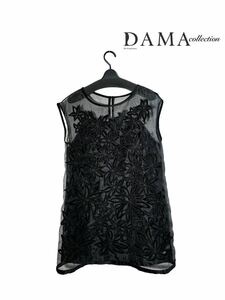 【希少ベルベット】新品同様◆ DAMA collection ダーマコレクション ◆レース ロング ブラウス シアートップス　サイズ L