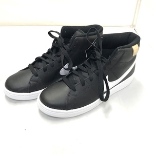 未使用 NIKE スニーカー COURT ROYALE 2 MID コート ロイヤル 2 ミッド ブラック 25.5cm CQ9179-001 [jgg]