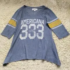 アメリカーナ フレアTシャツ ロゴプリント ベースボール