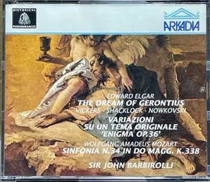 (C90H)☆2CD/サー・ジョン・バルビローリ/エルガー:ゲロンティアスの夢,エニグマ変奏曲/モーツァルト:交響曲第34番☆