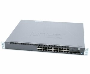 Juniper EX3400-24P 24ポート1000BASE-T PoE+対応 4ポート10GbE SFP+スロット 2ポート40GbE QSFP+スロット L2/L3スイッチ 冗長電源 小難