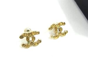 1円 ■美品■ CHANEL シャネル ココマーク A12 A ピアス アクセサリー レディース ゴールド系 AY8841