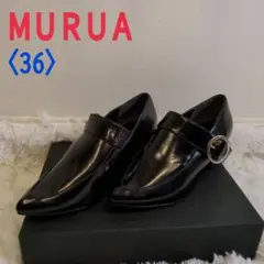 MURUA ヒール4.9㎝ 36 ローファー パンプス　黒