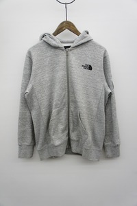 極美品 THE NORTH FACE ノースフェイス Square LogoHoodie スクェアロゴ ジップ パーカー スウェット トレーナーNT12037 灰 509N★2