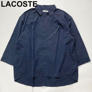 LACOSTE ラコステ プルオーバー シャツ ブラウス チュニック 40 L ネイビー レディース B72423-147