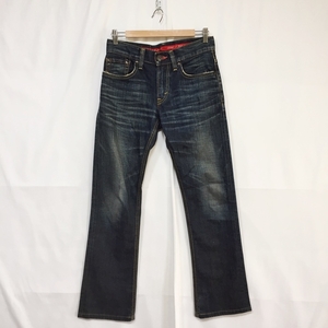 USED加工★EDWIN/エドウィン ストレートEG512デニムパンツ　ジーンズ　ジーパン サイズ27 メンズ　ストレッチ