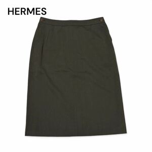 HERMES エルメス Hボタン サイドジップ スカート