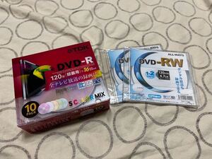 maxell DVD-R 10枚セット ケース付き 録画用120分　5カラーミックス おまけALWAYS DVD-RW 2枚セット