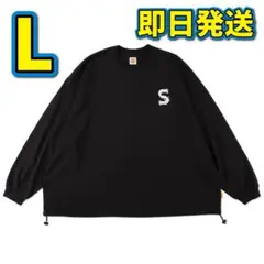 SEE SEE SUPER BIG LS TEE DRAWSTRINGS 黒