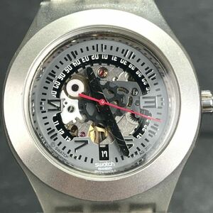 SWATCH スウォッチ diaphane automatic AG2005 腕時計 自動巻き アナログ スケルトン レザーベルト シルバー ラウンド オートマチック