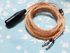 SENNHEISER HD800 HD820 Cascade DHARMA D1000 PCOCC 16芯 ブレイド編み 長め 200cm XLRコネクタ 4ピン Campfire Audio XLR3pin×2 対応可