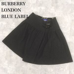 BURBERRY LONDON BLUE LABEL バーバリー ロンドン ブルーレーベル 巻きスカート 三陽商会 サイズ36 グレー