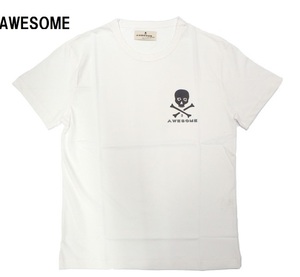 【M】AWESOME(オーサム) ロゴプリント 半袖 Tシャツ ホワイト