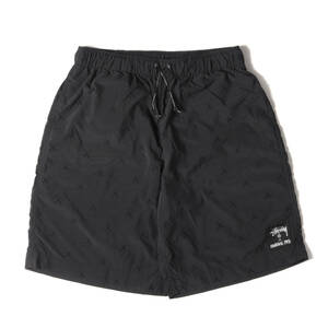 STUSSY ステューシー パンツ サイズ:4 00s ×OriginalFake KAWS XX柄 サーフ ショーツ ブラック 黒 ボトムス ズボン ショートパンツ コラボ