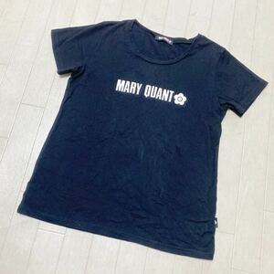 3919☆ MARY QUANT マリークワント トップス 半袖Tシャツ 半袖カットソー レディース M ブラック 文字 ロゴ