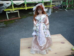 【CI309】 ビスクドール 西洋の女の子 アンティーク 西洋人形 陶人形 高さ60cm 旧家蔵出③