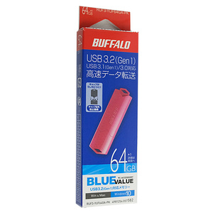 【ゆうパケット対応】BUFFALO バッファロー USB3.0用 USBメモリー RUF3-YUF64GA-PK 64GB ピンク [管理:1000015805]