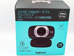 【中古・美品】ロジクール 1080Pポータブル フルHD Webカメラ C615n ブラック ストリーミング オートフォーカス 自動光補正 折りたたみ式 