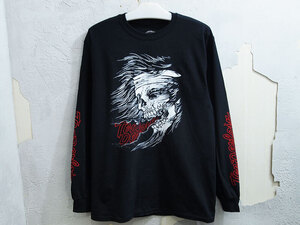 美品 TENDERLOIN TEE L/S LHS 長袖 Tシャツ ロンT ロングヘアー スカル BLACK M テンダーロイン F