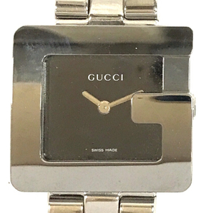 グッチ 3600L クォーツ 腕時計 Gスクエア レディース ブラック文字盤 2針 純正ブレス 未稼働 GUCCI QR012-39