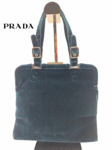 PRADA プラダ　がま口　ハンドバッグ　ライトブルー　ミニ　お洒落　レディース