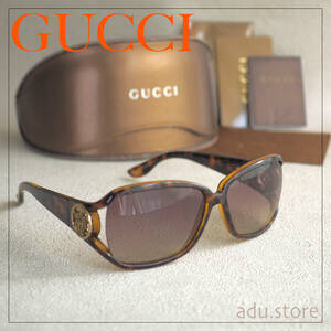 美品★ グッチ GUCCI べっ甲 クレスト サングラス ブラウン GG 3059 S V08YY / 鼈甲 べっこう ブランド メンズ レディース