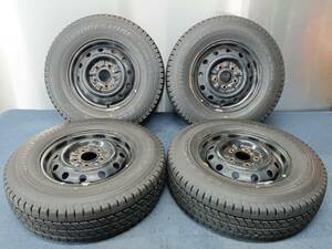 ★8-8.5分山★21.22年製★ ブリヂストン VL1 185/80R14 97/95N LT　スチールホイール 14×5J 5H-114.3 4本セット スタッドレス　G789