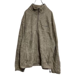 Columbia ジップアップ フリースジャケット 3XL～ グレージュ コロンビア ビッグサイズ ワンポイントロゴ 古着卸 アメリカ仕入 a612-7250