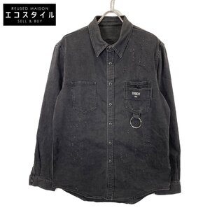 GIVENCHY ジバンシィ BM6029501E Distressed Shirt Black デニムシャツ ブラック XXL トップス コットン メンズ 中古