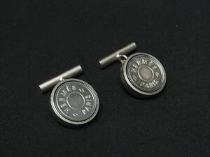 1円 ■美品■ HERMES エルメス セリエ シェル カフスボタン カフリンクス アクセサリー ビジネス 紳士 メンズ シルバー系 BK4169