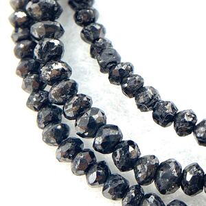 1円〜スタート!!K18WG!!［ブラックダイヤモンドネックレス］d 約4.8g アクセサリー black diamond necklace jewelry accessory BI7