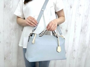 極美品 FENDI フェンディ バイザウェイ ハンドバッグ ショルダーバッグ バッグ レザー ライトブルー系 2WAY 75720Y