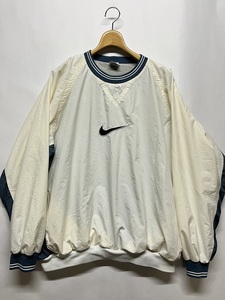 良好 90s★ NIKE ナイキ 白タグ ダブルフェイス スウォッシュ ナイロン プルオーバー ジャケット ブルゾン サイズXL