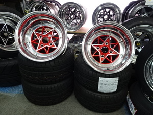 リアル3Pスターシャーク（レッド)　９Ｊ-14　10Ｊ-14　トーヨープロクセス　195/45Ｒ14　225/40Ｒ14　新品　旧車